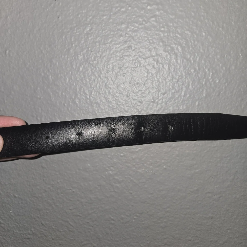 Vintage Calvin Klein Full Grain Black Leather Belt Size Medium